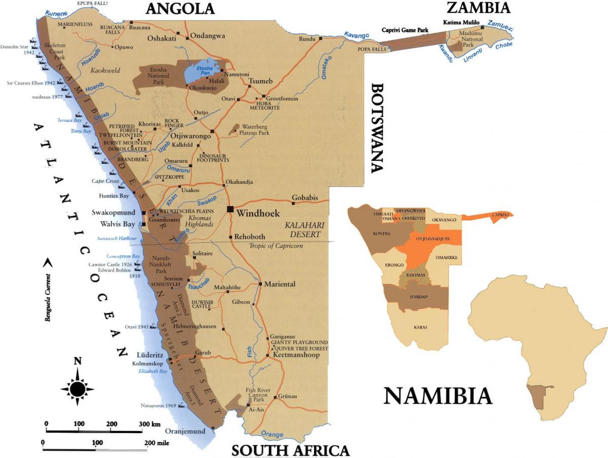 Karta skillsmap Namibija